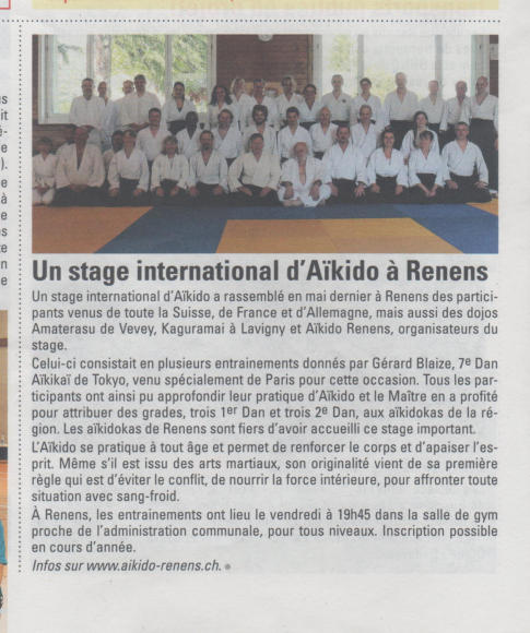 Stage international d'Aikido à Renens